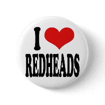 I Love Redheads Pinback Button