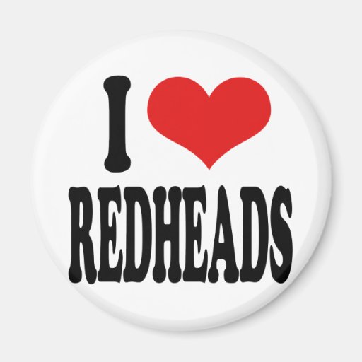 I Love Redheads Fridge Magnet