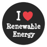 I love Renewable Energy heart custom personalized stickers