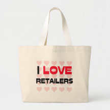 I LOVE RETAILERS CANVAS BAGS