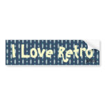 I Love Retro Beaded Curtain Blurple bumper stickers
