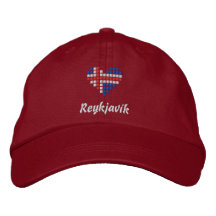 I love Reykjavík Cap - Icelandic Flag Hat Embroidered Hats