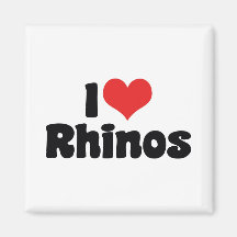 I Love Rhinos Fridge Magnet