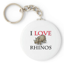 I Love Rhinos Keychain