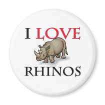 I Love Rhinos Magnet