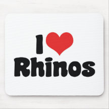 I Love Rhinos Mouse Pad