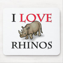 I Love Rhinos Mouse Mat