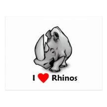 I love Rhinos Postcards