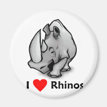 I love Rhinos Refrigerator Magnet