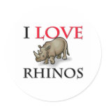 I Love Rhinos stickers