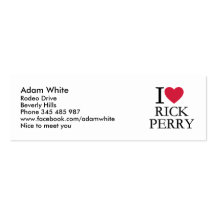 I love Rick Perry Business Card Template