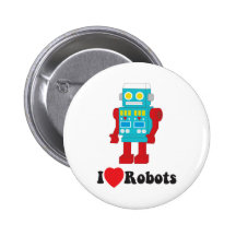 I Love Robots! Button