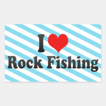 I love Rock Fishing Stickers
