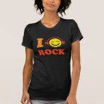 I love rock music smiley face with headphones tee