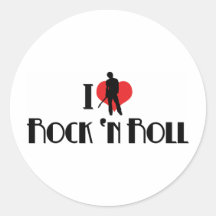 I Love Rock 'n Roll Round Sticker