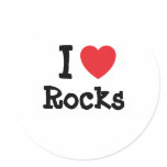 I love Rocks heart custom personalized stickers