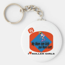 I Love Roller Girls Keychain