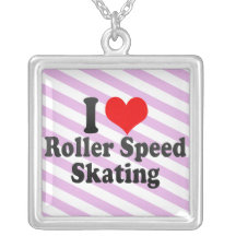 I love Roller Speed Skating Personalized Necklace