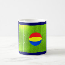 I Love Romania football soccer flag mug