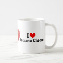 I Love Romano Cheese Coffee Mugs