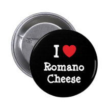 I love Romano Cheese heart T-Shirt Pins