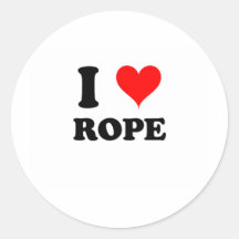 I Love Rope Round Sticker