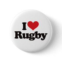 I Love Rugby Button