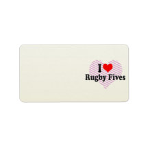I love Rugby Fives Personalized Address Label