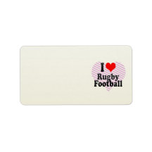 I love Rugby Football Custom Address Labels