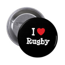 I love Rugby heart custom personalized Pin