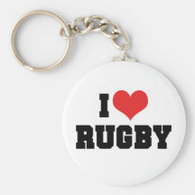 I Love Rugby Keychain
