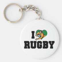 I Love Rugby Keychain