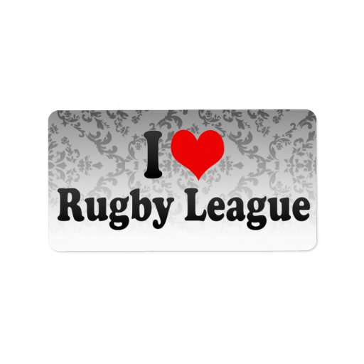 I love Rugby League Address Label