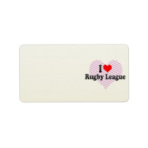I love Rugby League Custom Address Label