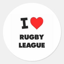 I Love Rugby League Round Sticker