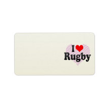 I love Rugby Personalized Address Label