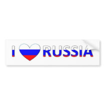 i love russia bumper sticker