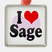 I love Sage Christmas Tree Ornament