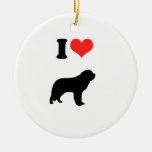 I Love Saint Bernards Christmas Tree Ornament