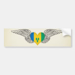 I Love Saint Vincent and the Grenadines -wings Bumper Sticker