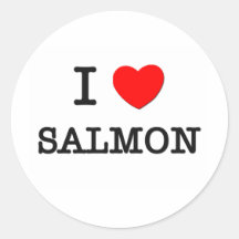 I Love SALMON ( food ) Round Sticker