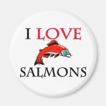 I Love Salmons Refrigerator Magnets