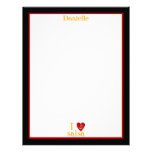 I Love Salsa Swirl Heart Latin Dancing Custom Letterhead Template