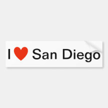I Love San Diego Bumper Sticker