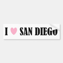 I Love San Diego Bumper Sticker