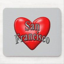 I Love San Francisco Mouse Pads