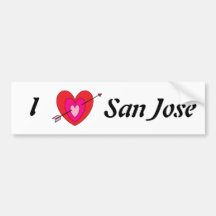 I Love San Jose Bumper Sticker*