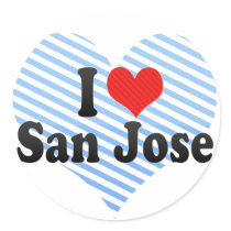 I Love San Jose Round Stickers