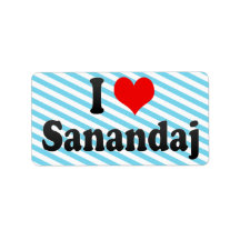 I Love Sanandaj, Iran Address Label