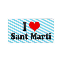 I Love Sant Marti, Spain Personalized Address Labels